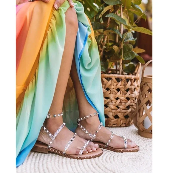 STEVE MADDEN Travel Rock Stud Gladiator Sandals - Picture 5 of 9